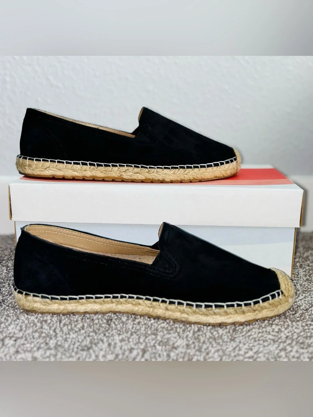 SOUL Naturalizer Black Espadrille Slip-On Flats Size: 8